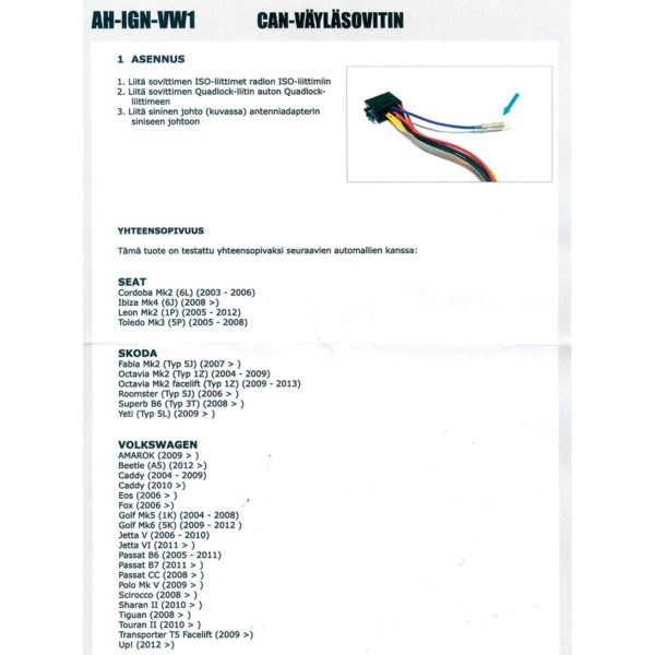 CAN-väylä sovitin AH-IGN-WV1 ( ennen 20-156-IGN ) - Image 3