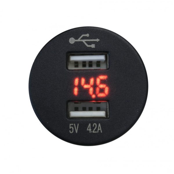 FOUR Connect 4-600156 | kiinteä USB-laturi jännitenäytöllä