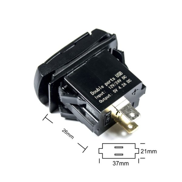 FOUR Connect 4-600157 | kiinteä USB-laturi jännitenäytöllä - Image 2