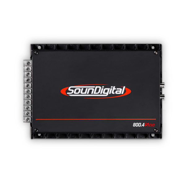 Soundigital SD800.4D EVO2 4ohm on 4-kanavainen vahvistin ylhäältä