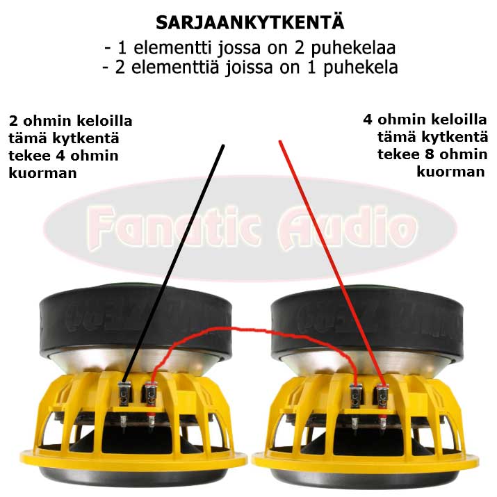 kaksi puhekelaa sarjaankytkettynä