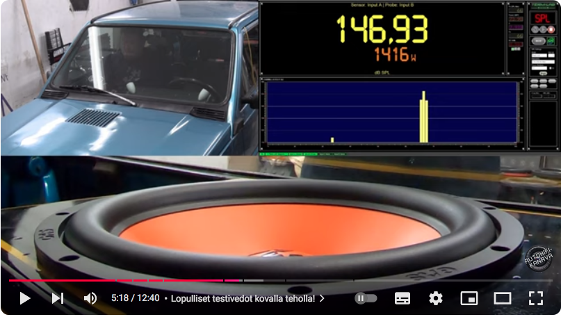 gas mad s2-124 otettiin ulos 146.93 dB ajamalla sisään tehoa 1416 wattia