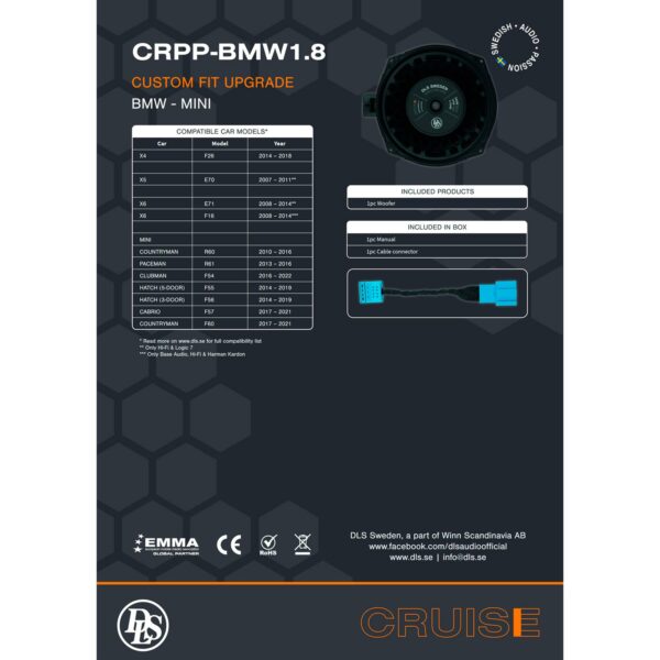 DLS Cruise CRPP-BMW1.8 | 8" bassokaiutin BMW etupenkin alle - Image 6