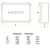 hertz mpbx koteloiden mitat