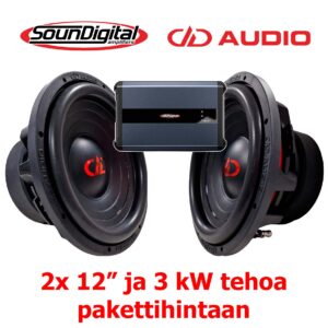 2x 12" dd audio subwoofer ja 3000 wattia tehoa