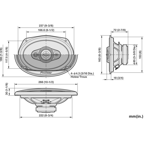 Pioneer TS-A6971F | 6x9" 4-tie koaksiaalikaiuttimet - Image 2